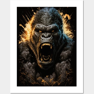 angry gorilla Posters and Art